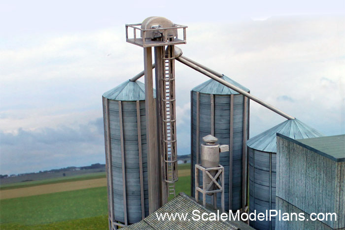 HO scale Feed Mill silos