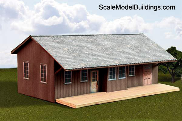 model railroad cardstock model