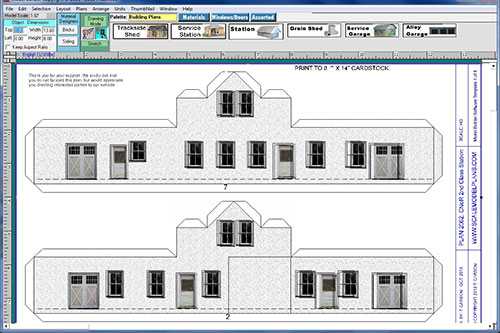 Plan 735 Radville CNR Station cardstock model sheets