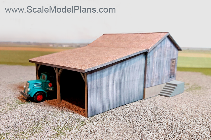 Scale model aircraft hangar HO Scale