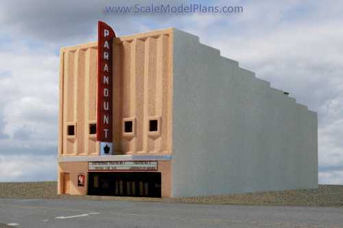 scalemodelplans HO scale model theatre