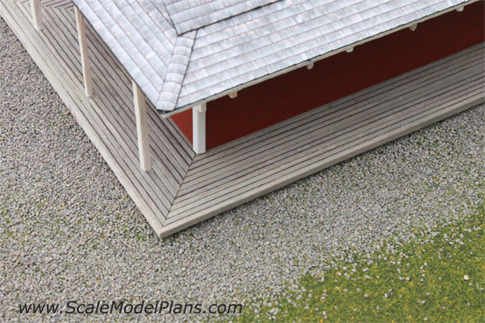 Hand made scaled lumber deck