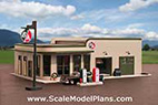 HO Scale model structure Art deco service station