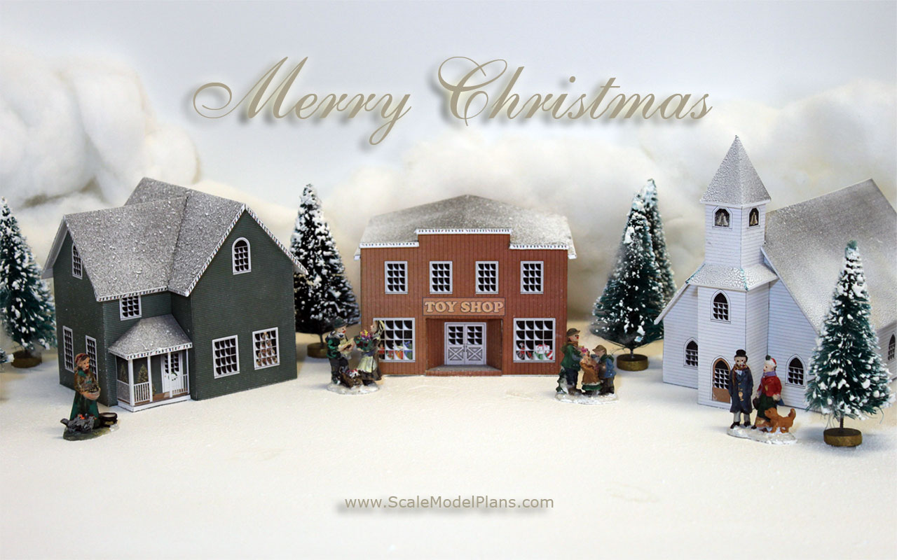 ho scale christmas buildings