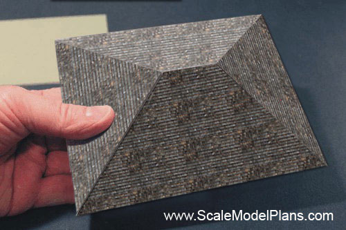 scalemodelplans.com cardstock model roof construction