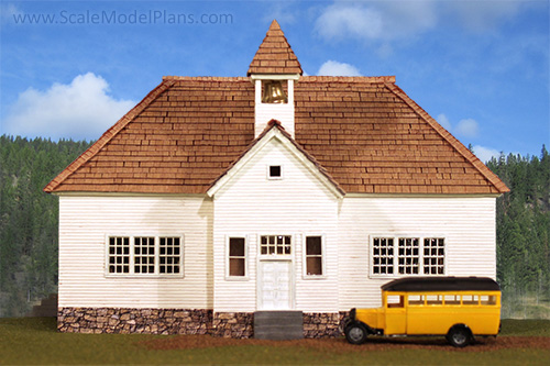 HO scale model railroad Pettigrew Schoolhouse