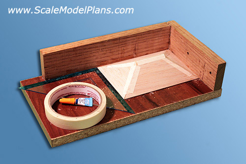 home made roof jig for scalemodelplans.com scratchbuilding kit