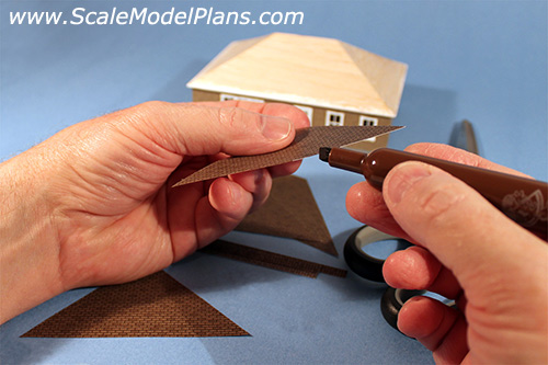 HO scale model railroad ranchhouse roof