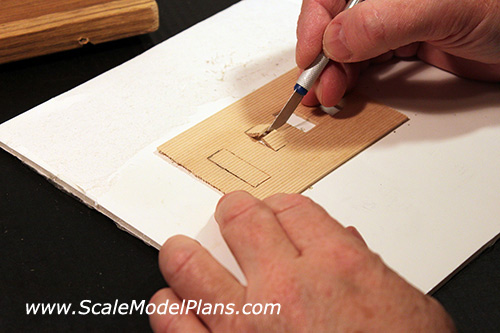 cutting openings for model railroad scale windows