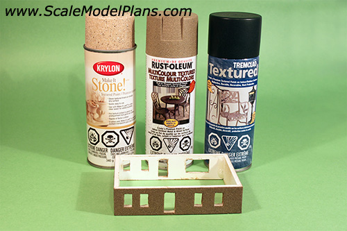 model railroading tips - stucco effect on scalemodelplans.com structure kit